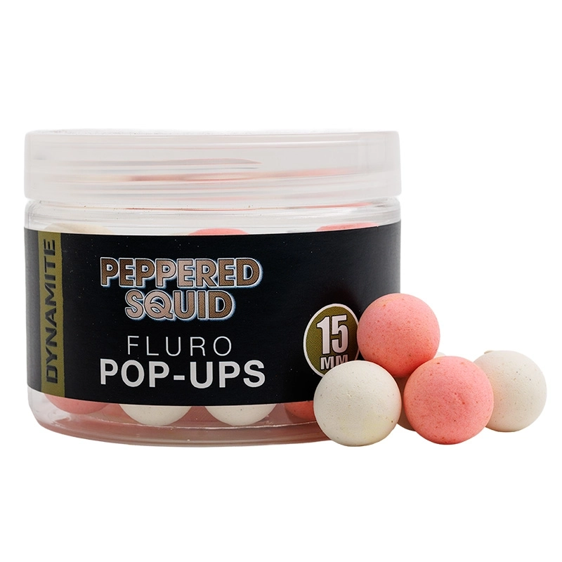 Dynamite Baits Peppered Squid Fluro Pop-Ups 15mm